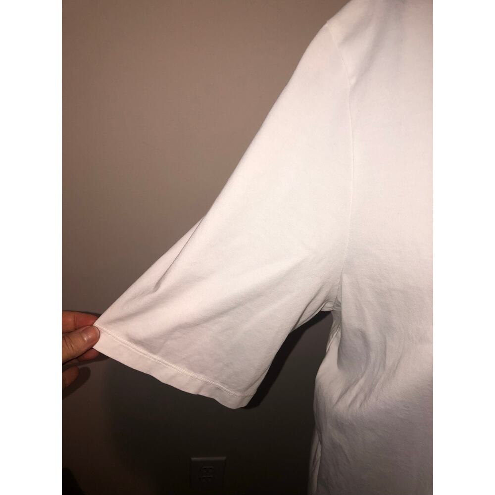 Uniqlo Airism White T-Shirt Size M Relaxed Oversized Short Sleeves Round Neck - Picture 2 of 5